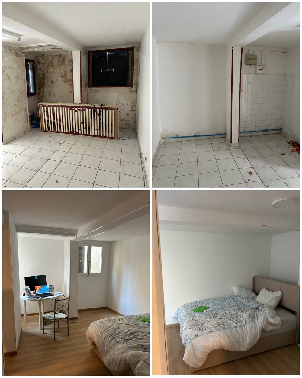 Rénovation chambre avant après